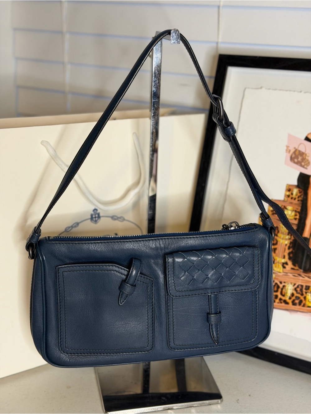 Bottega Veneta Buffalo Multi Pocket Shoulder Bag – Authentic Made in Italy